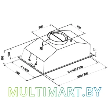 Вытяжка ZorG Technology Modul 700 70 нержавейка картинка 5